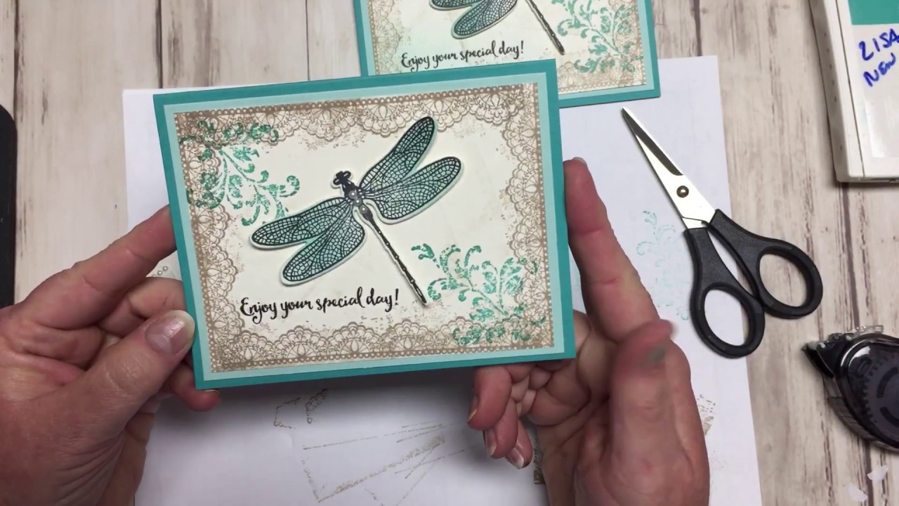 Super simple Stampin Up dragonfly dreams card technique - YouTube