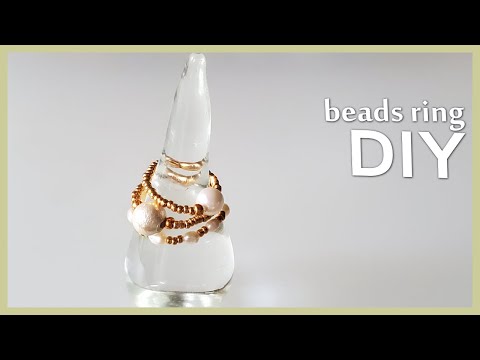 【DIY】ビーズアクサリー 指輪 トリプルパールリング 作り方  how to