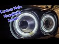 Custom BMW E30 Headlight Intake with CrazyTheGod CCFL Projector Headlights With Halos!