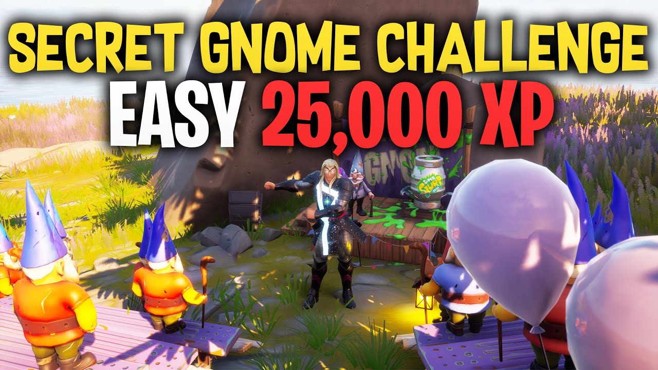 Secret Gnome Challenge for Easy 25,000 XP! | Fortnite Season 4 Chapter 2