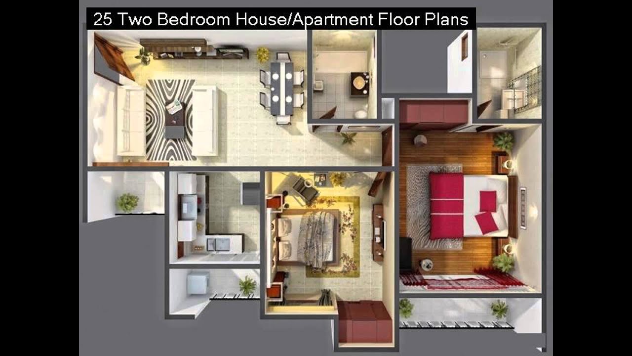 25 Two  Bedroom  House  Or Apartment Floor Plans  YouTube 