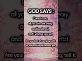 GOD IS SAYING TO YOU