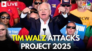 Tim Walz Attacks Project 2025 and Targets Trump Campaign Agenda in Milwaukee Rally | Harris | N18G