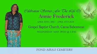 Full Celebration Service for the Life of Annie Frederick News