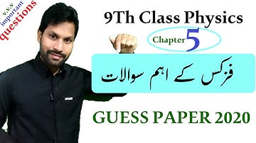 9th class physics guess paper (2020) : 9th class physics guess paper chapter 5 | Babar Mumtaz