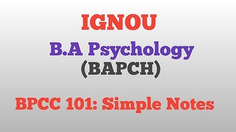 BPCC-101Notes. unit 1|BAPCH|B.A Psycholoy||IGNOU.