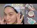 morning & nighttime skincare routine / facewash, serum, moistrizer etc.