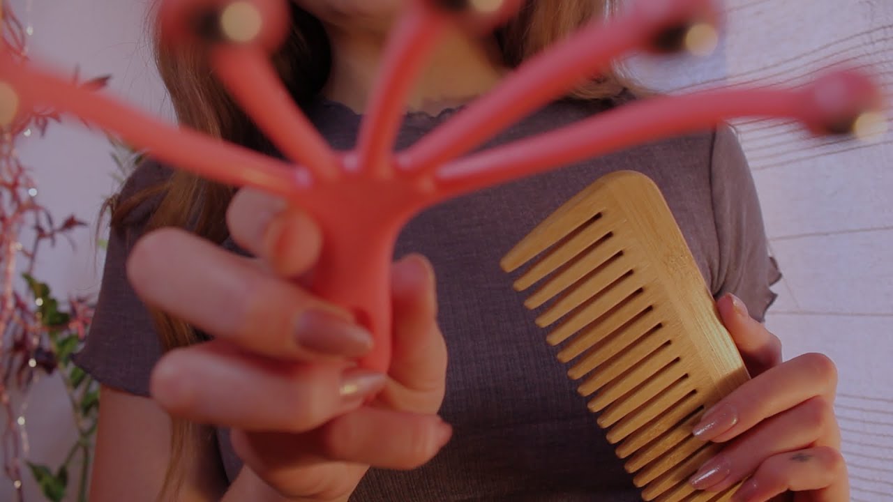 ASMR Delicate Head Massage, Scratching & Brushing 💆‍♀️ (invisible hair, no talking, layered sounds)