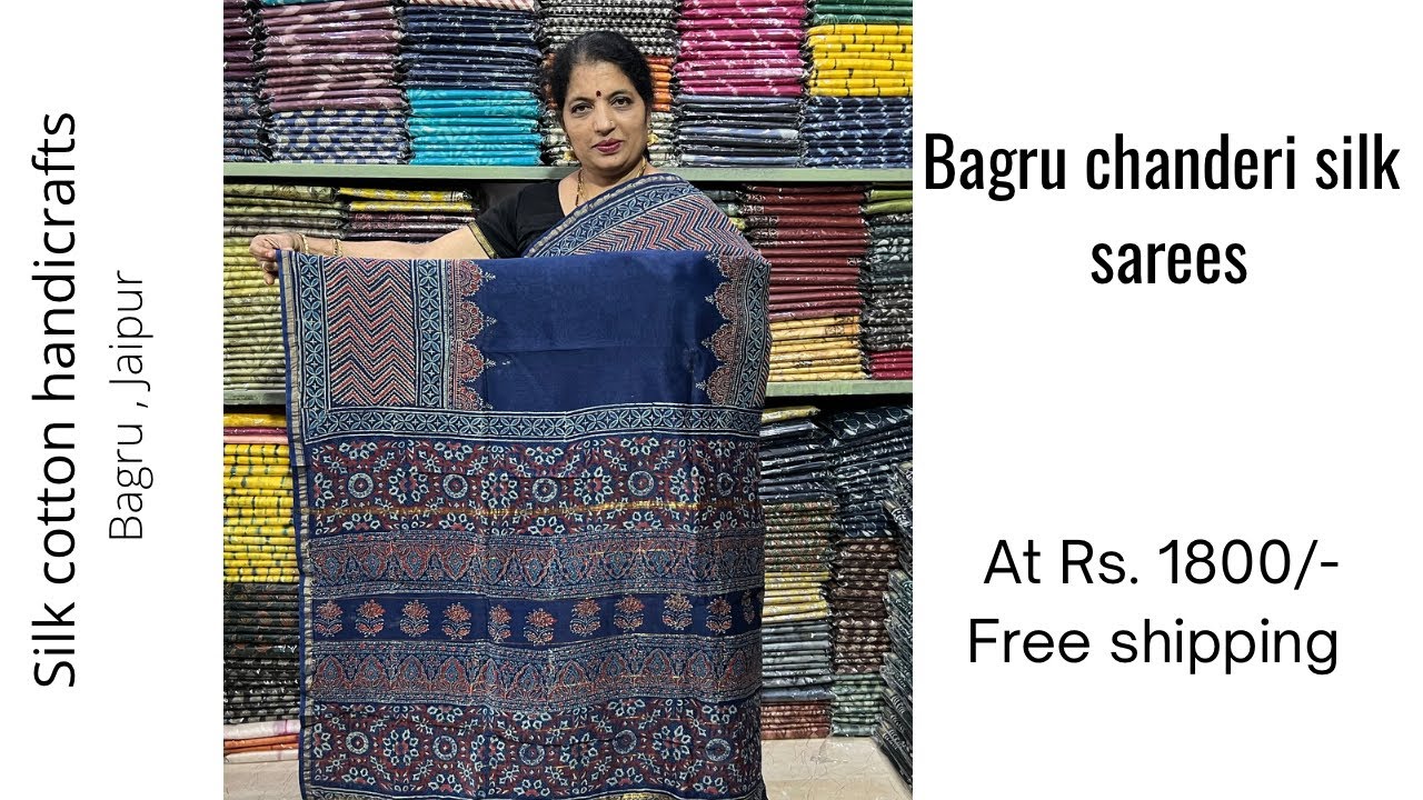 Bagru chanderi silk sarees | handblock printed saree | diwali special