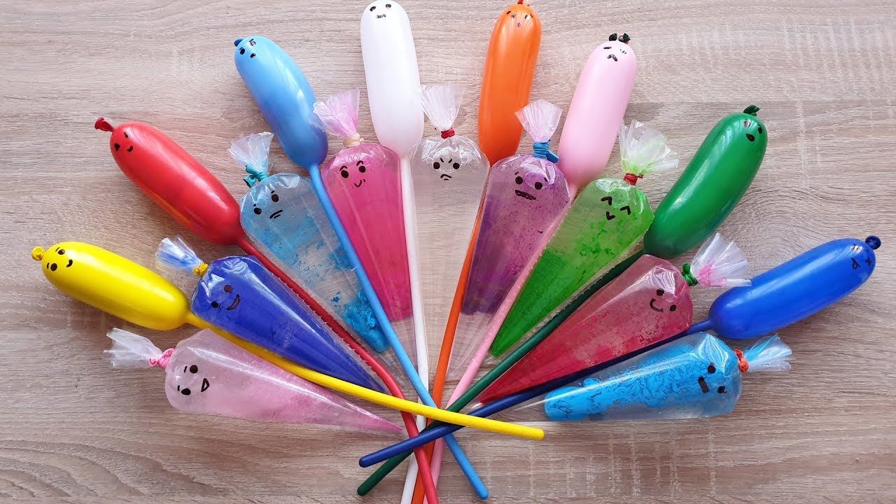 Making Fluffy Slime with Piping Bags and Funny Balloons