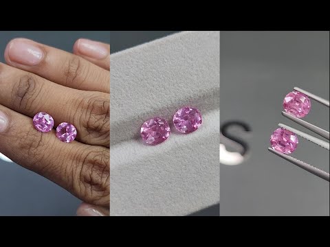 Pair of spinels Baby Pink oval cut 2.35 carats, Tanzania Video  № 1