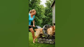 Unbelievable! 🤯 Woman saves her dog from a giant python! 🐍🐶 #AnimalRescue #Python #Dog #CGI #VFX