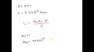 When two parallel identical wires are separated by 3 m, the inductance per unit length is 2.5 Î¼H/m…