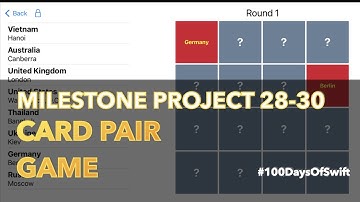 Card Pair Game | 100 Days Of Swift | Day 99 | Milestone Project 28-30