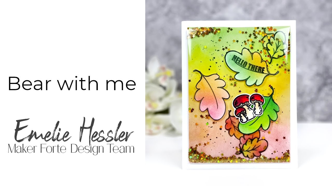 Bear whit me - large shaker card