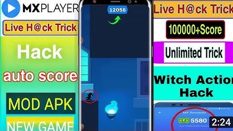 Mx player witch action h@ck trick... score 2500+  always win