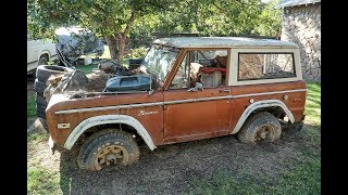 1975 Ford Bronco Yard Find Wheels Sunk In Earth