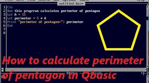 how to calculate the perimeter of pentagon in Qbasic program