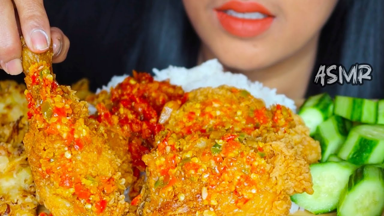 ASMR AYAM CRISPY ||SPICY FOOD ASMR VIDEOS ||MUKBANG INDONESIA #ASMR #asmrsounds #asmrvideo