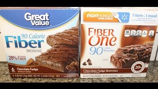 This is a blind taste test to see which brand has the best chocolate
fudge brownies; fiber one or great value. both boxes contain 6
brownies and varieti...