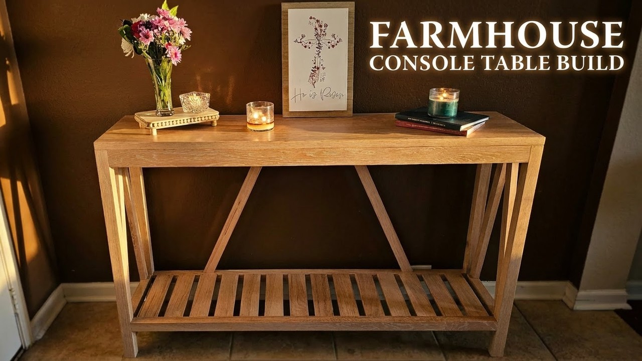 DIY Farmhouse Console Table | How To Build & Finish - YouTube