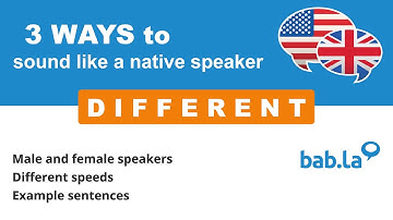 DIFFERENT pronunciation | Improve your language with bab.la