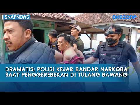DRAMATIC! Police Chase Suspected Drug Dealer During Raid in Tulang Bawang