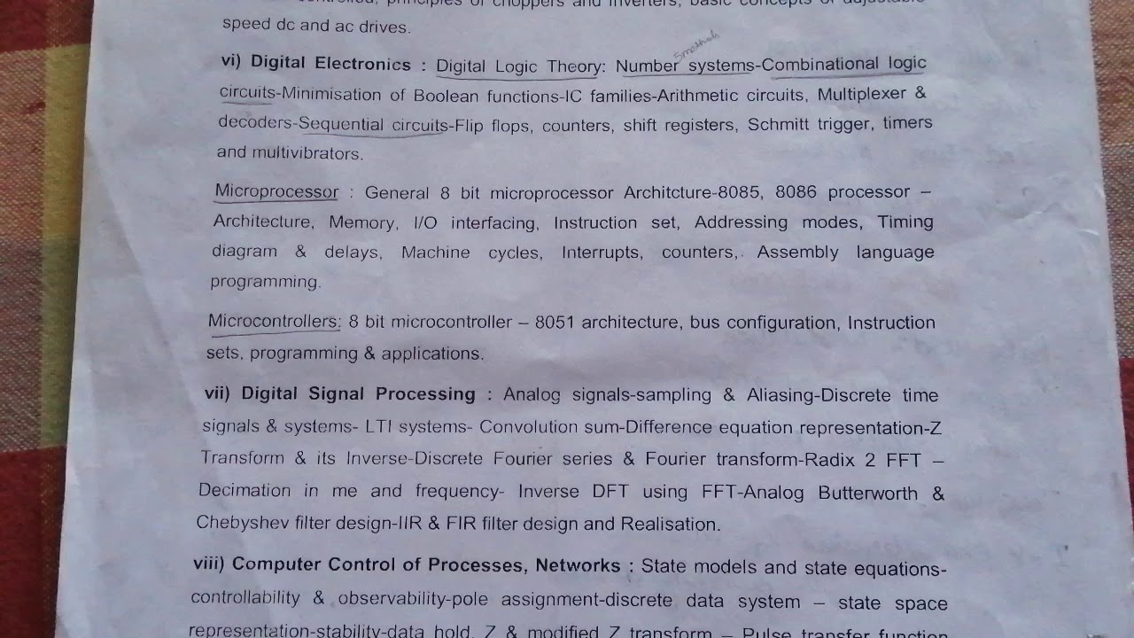 Digital electronics syllabus intro TNEB AE EEE exam 2020