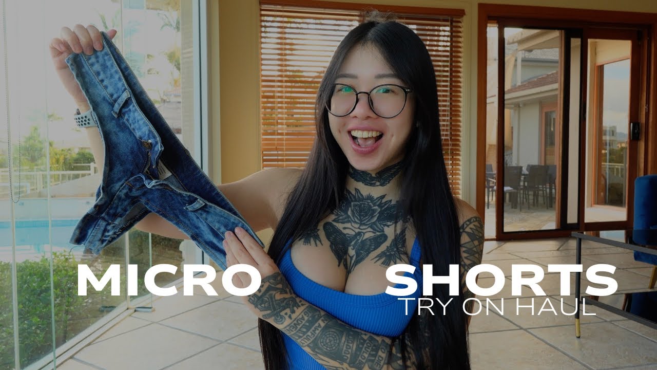 SUPER MICRO shorts try on haul! | Amber Tan - YouTube