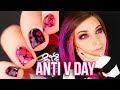 ANTI VALENTINE’S DAY NAIL ART DESIGN + MAKEUP TUTORIAL || KELLI MARISSA