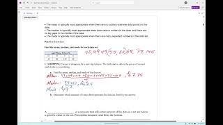 U0 Stats Lesson 1 Measures of Center Notes