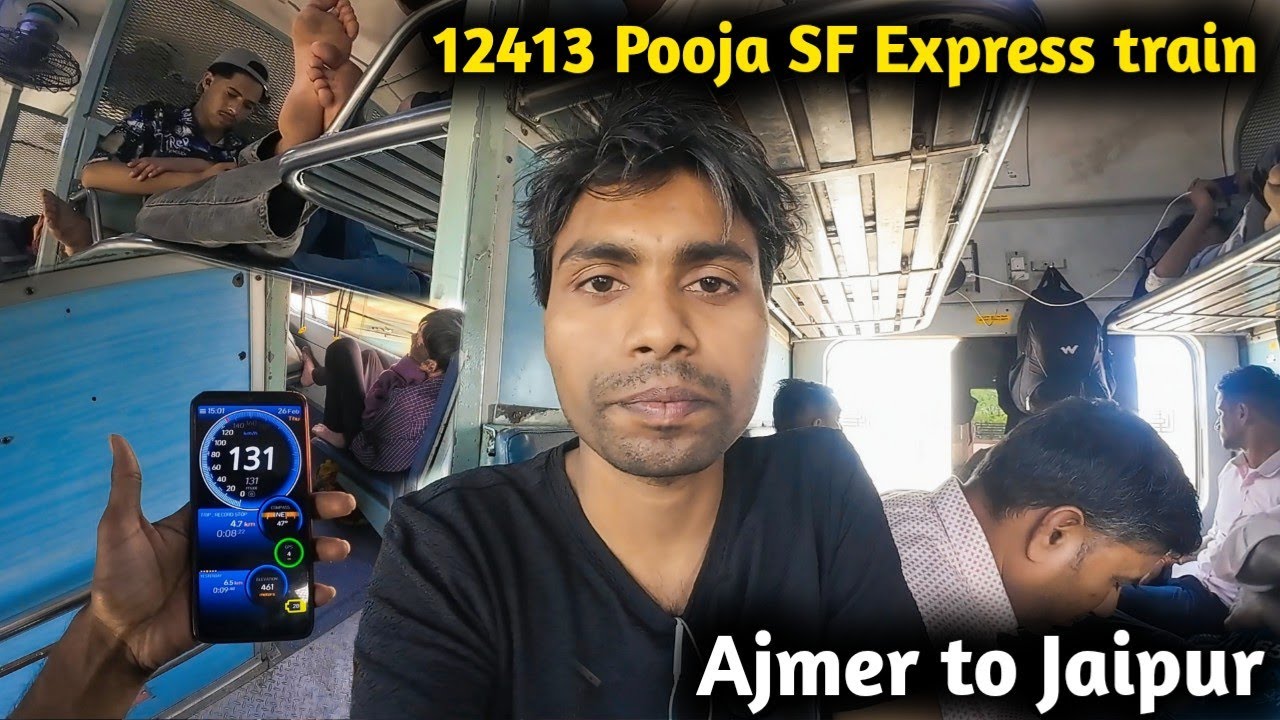 Ajmer to Jaipur | A short journey in Pooja SF Express train | in general coach 