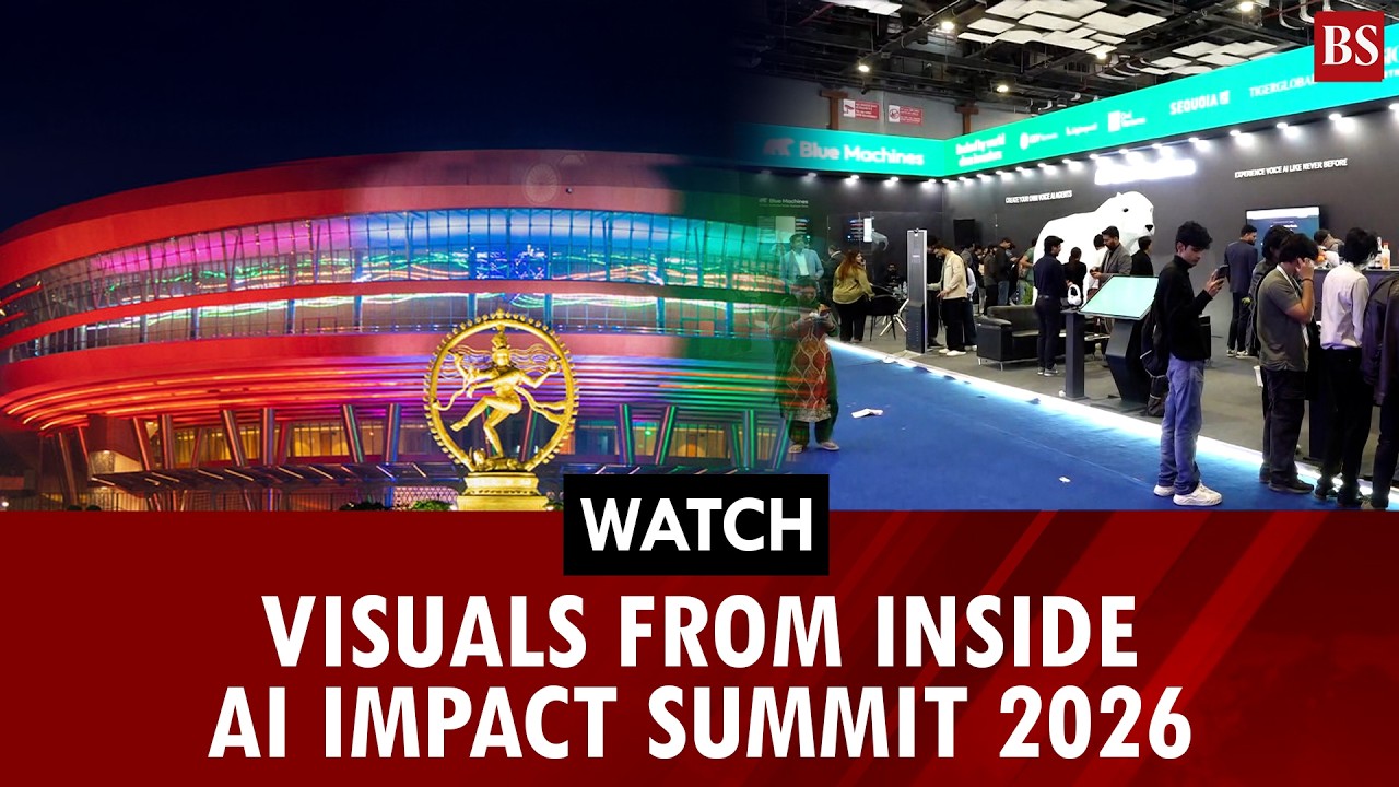 Watch: Visuals from inside AI Impact Summit 2026 at Bharat Mandapam