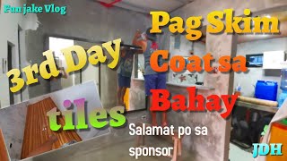 Skim Coat and Room Tiles 3rd &amp; 4th Days / NHA Pabahay / Pinugay Baras Rizal / Jake Vlog