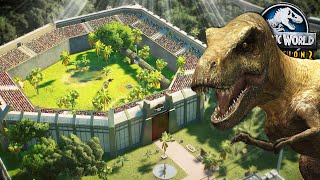 BUILDING the TREX ENCLOSURE from JURASSIC WORLD!!  Jurassic World Evolution 2