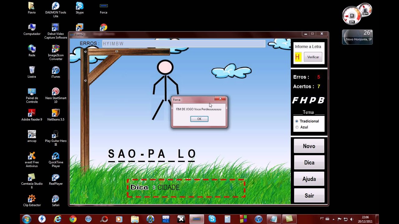 Jogo da Forca Feito em delphi - YouTube