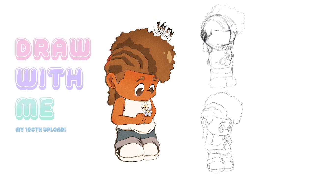 DRAW WITH ME!! MY 100TH UPLOAD & I TRY TO EXPLAIN MY THOUGHT PROCESS WHEN CREATING CHARACTERS