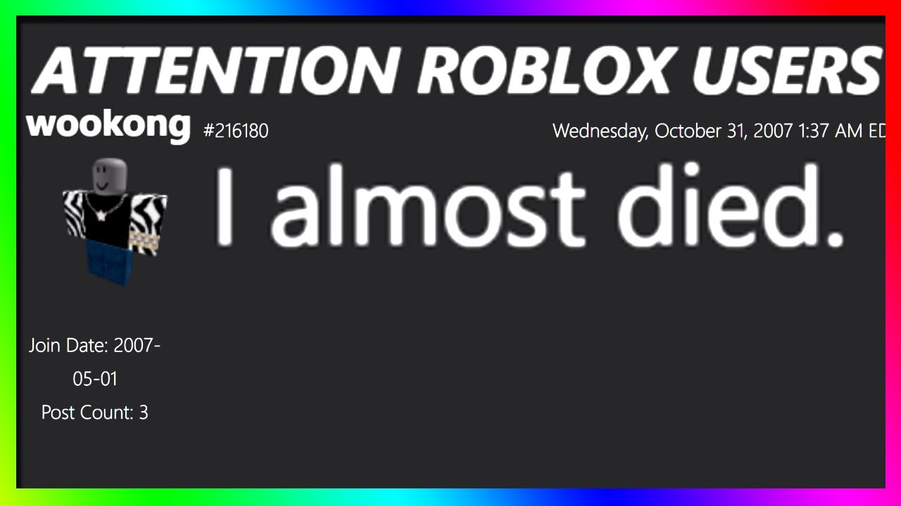 This Roblox Admin Almost Died Youtube - 1 billion roblox users that died