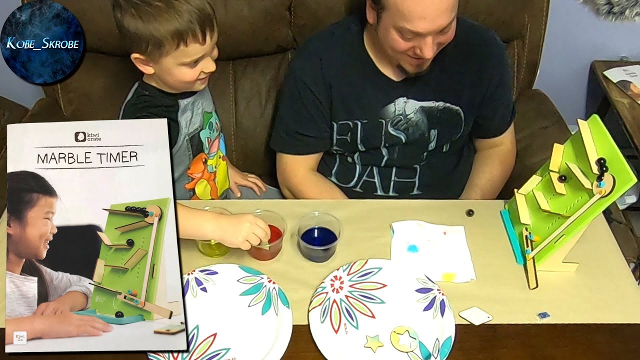 Kiwi Crate Age 5-8 | Marble Timer & Dip-Dye Wood Art | (NOT A SPONSOR)