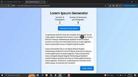 Lorem Ipsum Generator Using HTML, CSS and JavaScript with Source Code