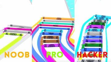 Noob Vs Pro vs Hacker - Crayon Run Gameplay (IOS, Android)
