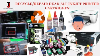 RECYCLE /REPAIR  DEAD ALL INKJET PRINTER CARTRIDGES|HP|EPSON YOU MUST WATCH THIS!