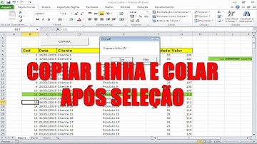 Macro COPIAR e COLAR LINHA de Planilha Excel após Célula Selecionada com Códigos VBA