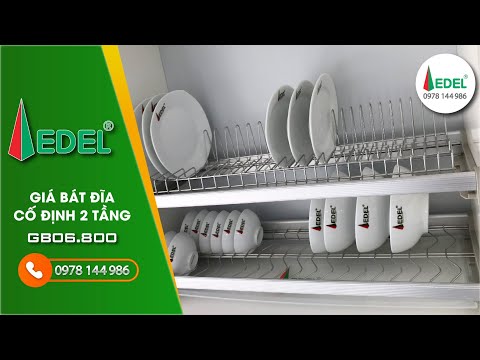 Video GIÁ BÁT ĐĨA CỐ ĐỊNH 2 TẦNG EDEL INOX 304 MỜ GB06.800 - youtube