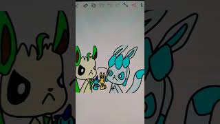 grass type or ice type #animation #flipaclip #leafeon #glaceon #jolteon #vaporeon