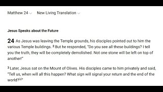 Listen to the Bible Matthew 24 (NLT)
