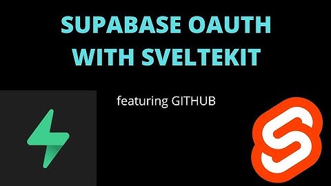 [deprecated] Setup Supabase oauth with Sveltekit
