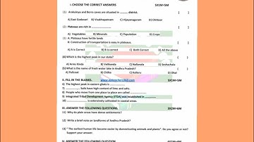 6th class fa2 social studies model paper 2022-23