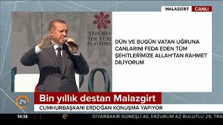 Erdoğan: Cennet vatan, ecdadın emaneti Anadolu 946 yıldır bizimlesin #MalazagirtZaferi Resimi