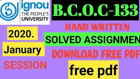 #IGNOU| BCOC-133| JANUARY SOLVED ASSIGNMENT| FREE PDF| FRONT PAGE| LAST PAGE| BUSSINESS LAW|